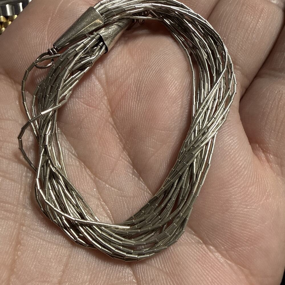Vintage Relios 925 Sterling Silver Liquid Silver Bracelet 7”